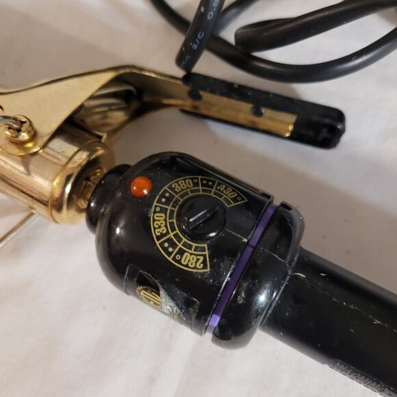 Hot Tools 1181 1"  Gold Curling Iron Adjustable Heat On/off Switch Tested - Picture 3 of 7